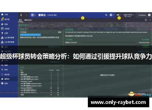 超级杯球员转会策略分析:如何通过引援提升球队竞争力 超级杯球员转会策略分析:如何通过引援提升球队竞争力